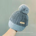 Chenille fabric children winter hats basketball cap